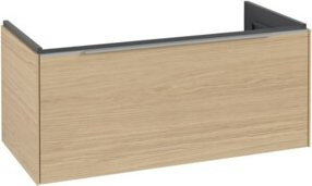 V&B Waschtischunterschrank Subway 3.0 in Nordgrau Aluglas, B/T/H: 97,3 x 42,9 x 47,8 cm - Bild 1