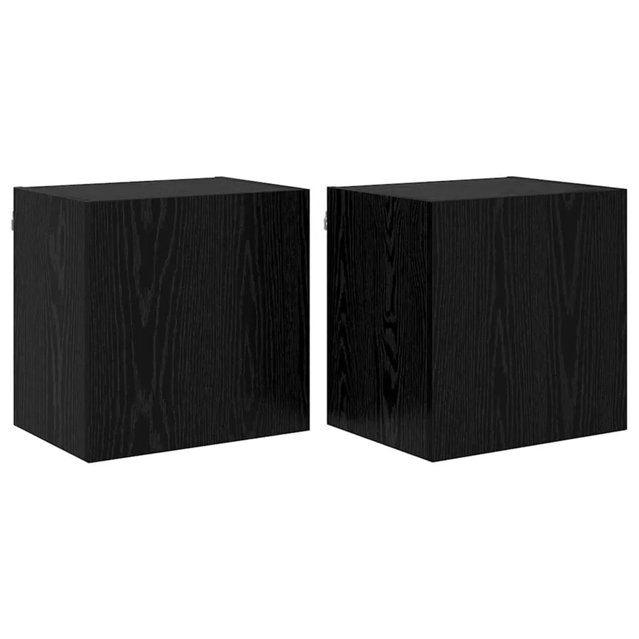 vidaXL Wand-TV-Schränke 2er-Set in Schwarz und Eichen-Optik, B/T/H: 40,5 x 30 x 40 cm - Bild 2