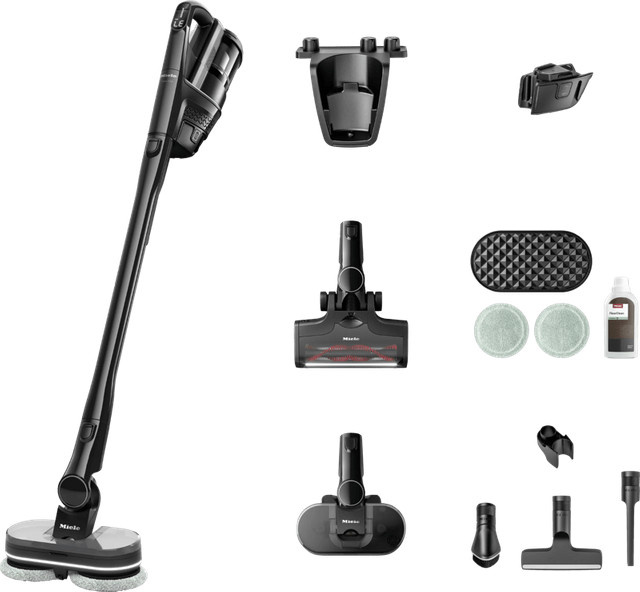 Miele Triflex HX3 Aqua Akku-Stielstaubsauger in Obsidian Schwarz mit LED-Scheinwerfer, Display und HEPA-Filter - Bild 2