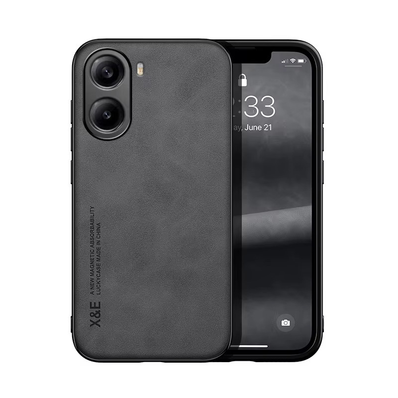 Luxuriöse Leder-Handyhülle für Xiaomi Mi POCO X8 PRO 5G in Grau, rutschfest und seidig glänzend - Bild 4