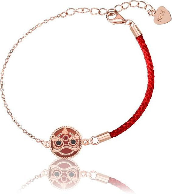 Armband 925 Silber, Roter Achat, Rotes Seil, Damen - Bild 1