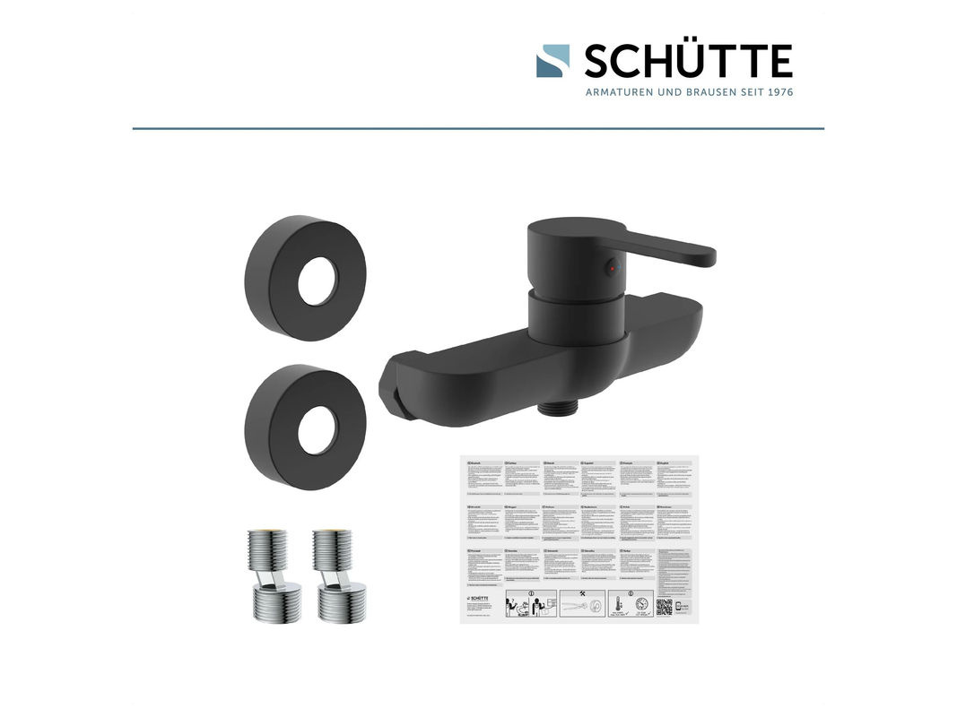 Schütte Duschthermostat Denver Wandmontiert Einhebelarmatur Schwarz Matt - Bild 2