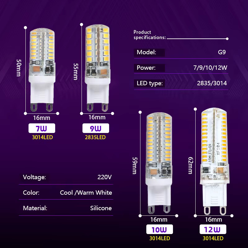 2er-Set LARZI G9 LED Mais Glühbirnen Cold White 220V-240V als Halogen-Ersatz - Bild 2