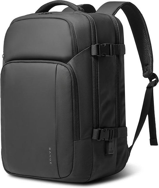 BANGE Business Laptop Rucksack für 15,6 Zoll aus Oxford Stoff, wasserdicht mit USB-Ladefunktion, Schwarz, B/H/T: 45 x 31 x 17 cm - Bild 1