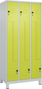 C+P Z-Spind Classic PLUS mit 6 Fächern, Füße, Sicherheits-Drehriegel, Stahl, grau/grün, H x B x T: 195 x 90 x 50 cm - Bild 1