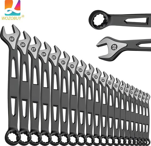 WOZOBUY Maulschlüssel-Set aus Chrom-Vanadium-Stahl in Silber, metrisch 6-32 mm - Bild 1