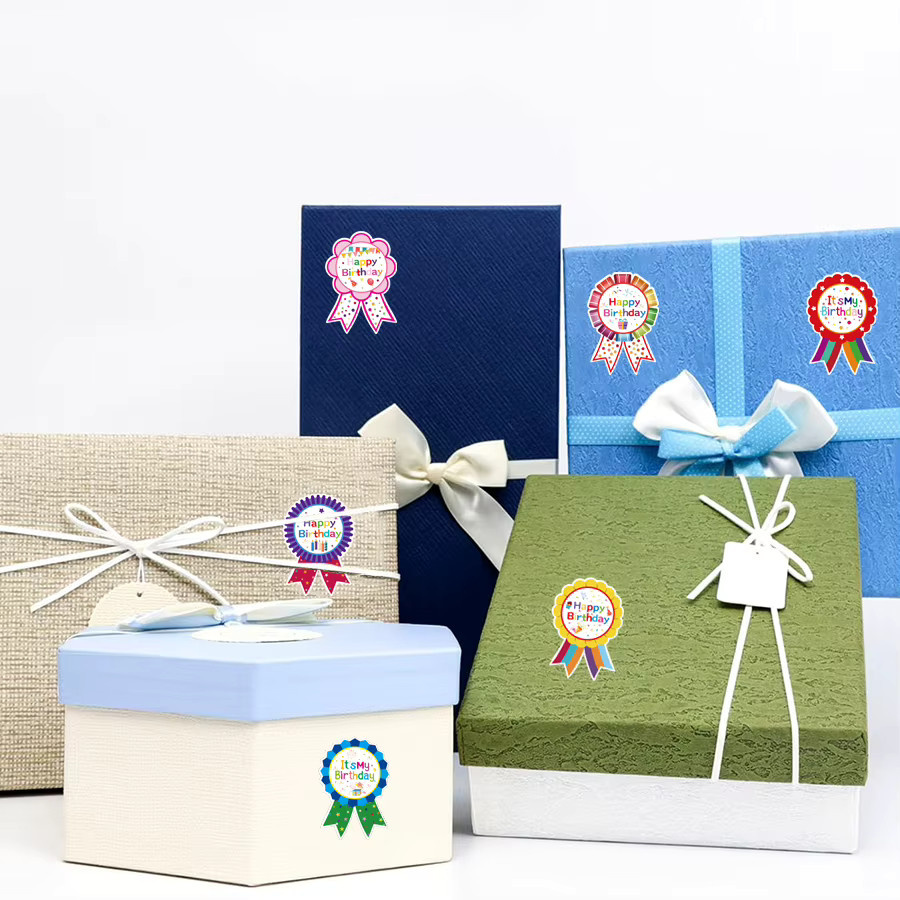 180 Stück bunte Geburtstags-Abzeichen-Rollenaufkleber aus Papier für Scrapbooking und Geschenkverpackungen - Bild 2