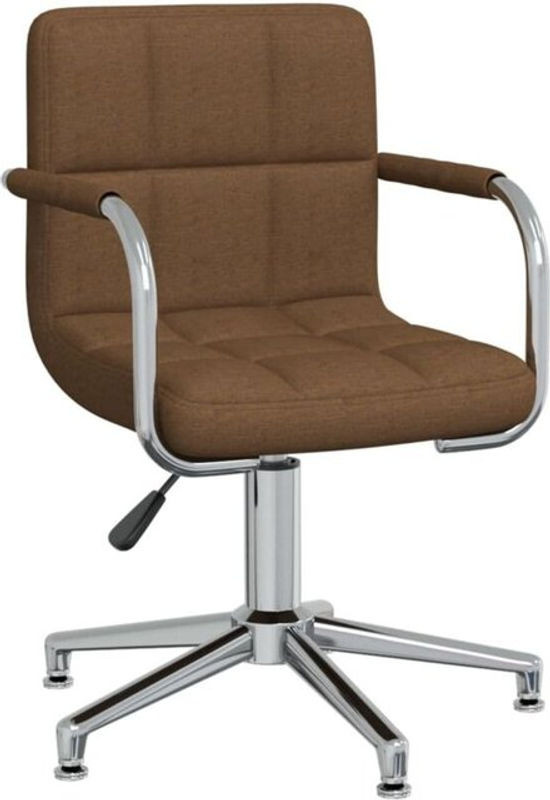 Vidaxl Esszimmerstuhl modern drehbar in Braun aus Stoff und Polyester mit Chrom-Elementen - Bild 1