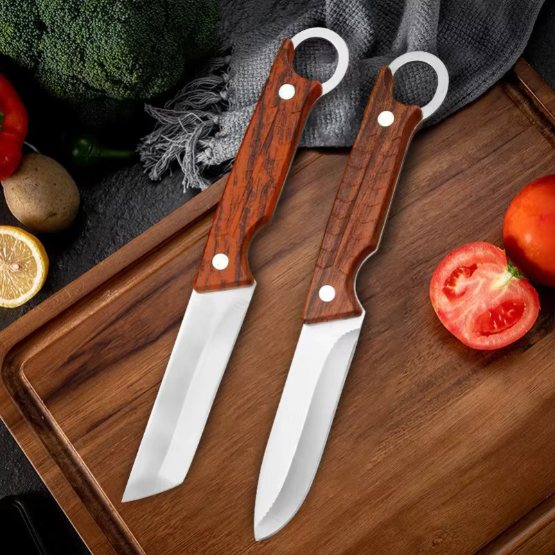 GuanQi Handgeschmiedetes Chefmesser mit Kunststoffgriff in Braun zum Schneiden von Fisch, Obst und Steak inklusive Schutzhülle - Bild 3