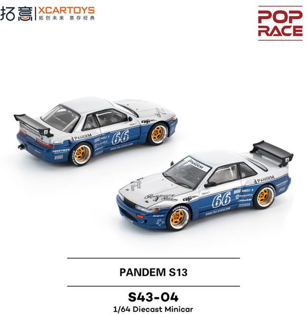 Pop Race Pandem S13 #66 Moontech Blue, Diecast Modellauto, 1:64, ab 14 Jahren - Bild 1