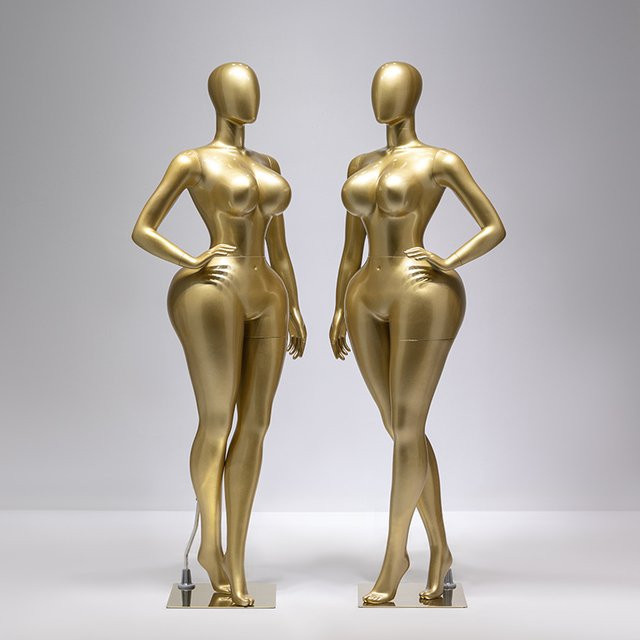 XMSJ Schaufensterpuppe Kleiderpuppe Gold, Ganzkörper-Modell, Große Größe - Bild 1