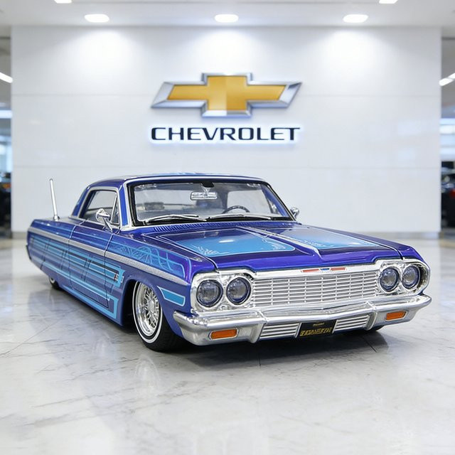 Maisto Chevrolet Impala SS 1964, Modellauto, 1:24, blau, Metall - Bild 1