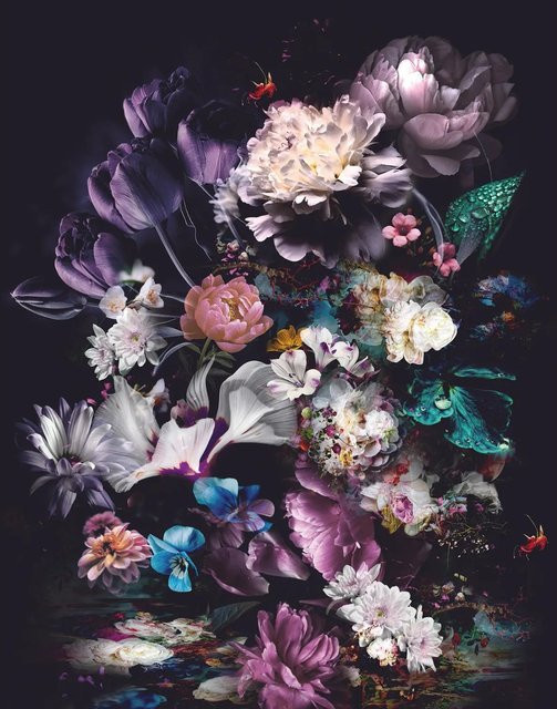Marburg Vliestapete Smart Art Easy Floral Tropisch Lila-Violett B: 270 cm, H: 212 cm - Bild 1