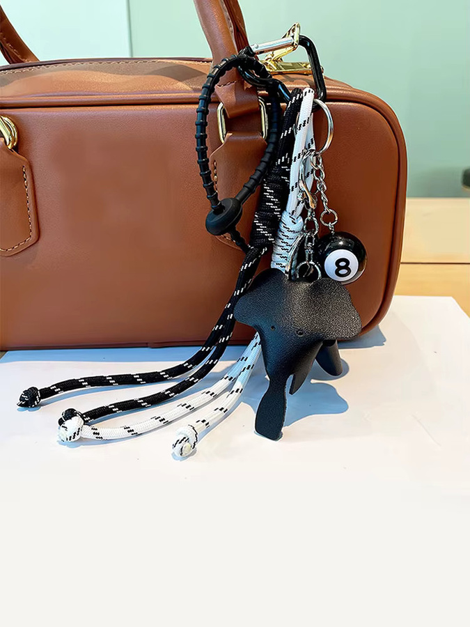 Yogodlns Anhänger, Elefant, braunes PU-Leder, Unisex - Bild 4