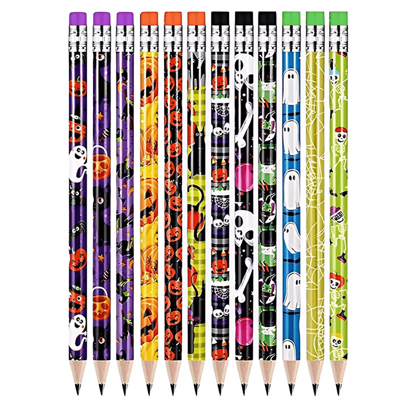ZYF Halloween Bleistift Set mit Spitzer, 36er Pack bunte HB Schreibwaren für Kinder und Schüler, Mehrfarbig - Bild 2