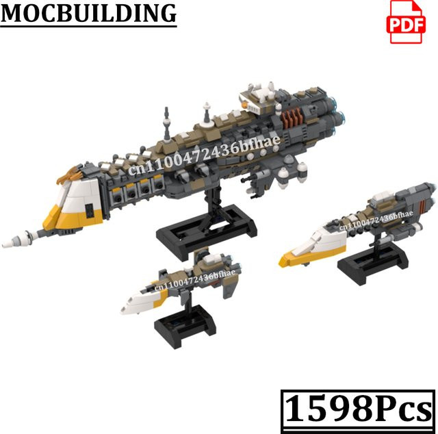MOCBUILDING Lunar-Class Cruiser Battlefleeted Gothics Raumschiff Modell, Konstruktionsspielzeug - Bild 1