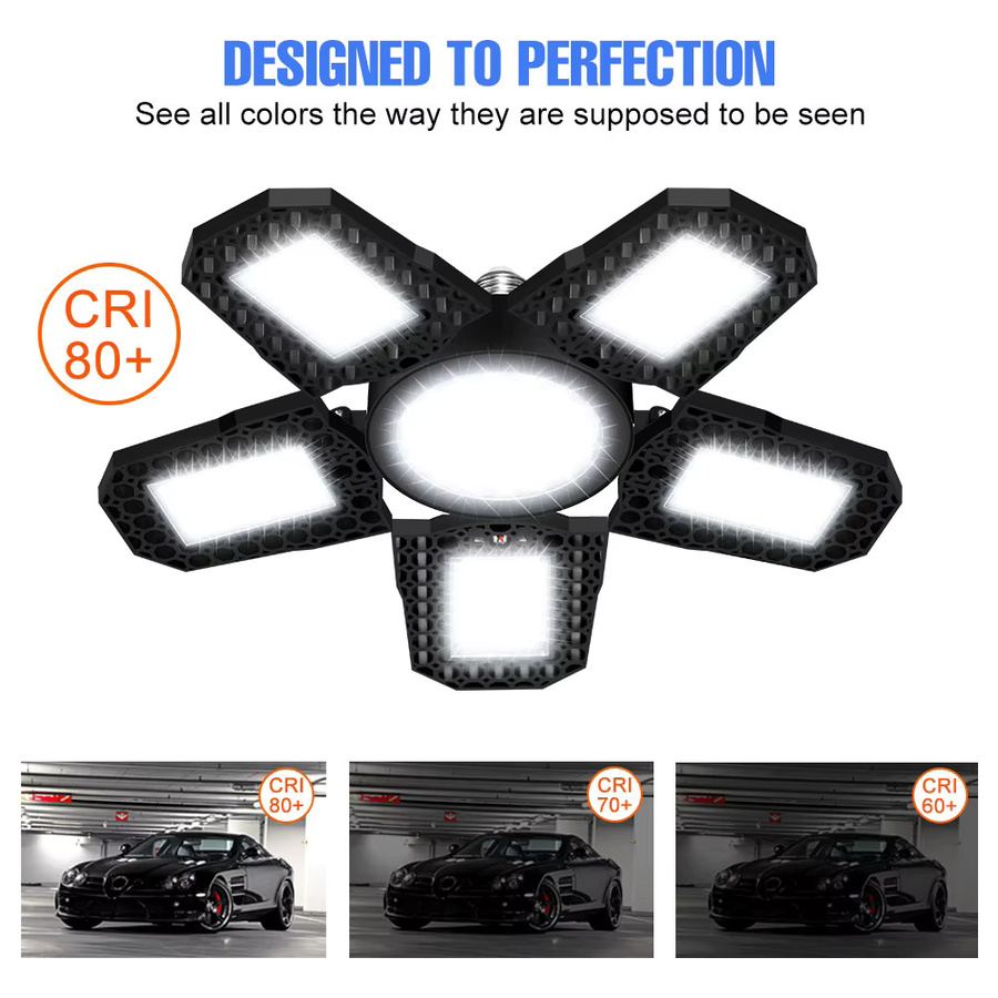 CanLing 250W LED-Lampe E27 mit verformbarem Design in Schwarz für Garage und Werkstatt - Bild 5