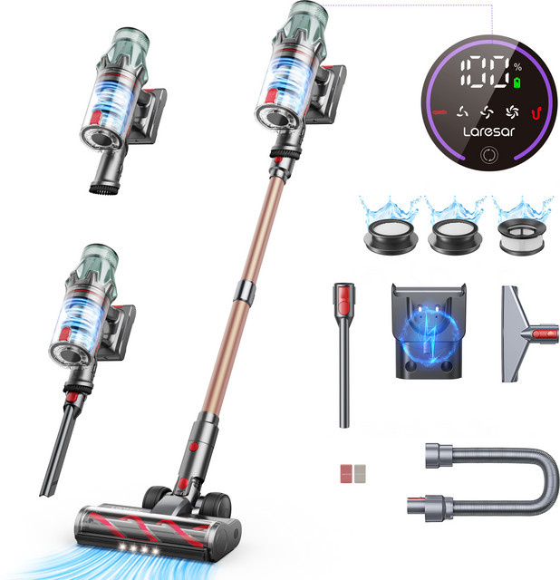 Laresar V7 PRO Akku Staubsauger Handheld mit 600 W und 65000 PA Saugkraft, Multicolour - Bild 1