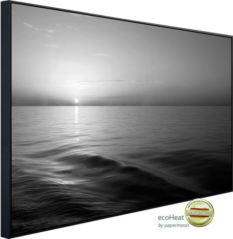 papermoon EcoHeat Infrarotheizung Meer Schwarz Weiss mit Matt-Effekt und App-Steuerung - Bild 1