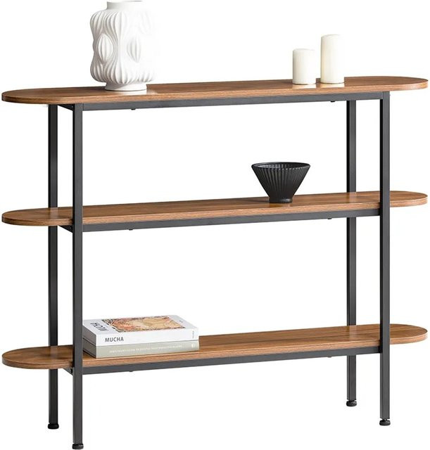 SoBuy Konsolentisch FSB67-WS als Flurtisch und Sideboard in Braun und Schwarz, B/H/T: 60 x 86 x 25 cm - Bild 1
