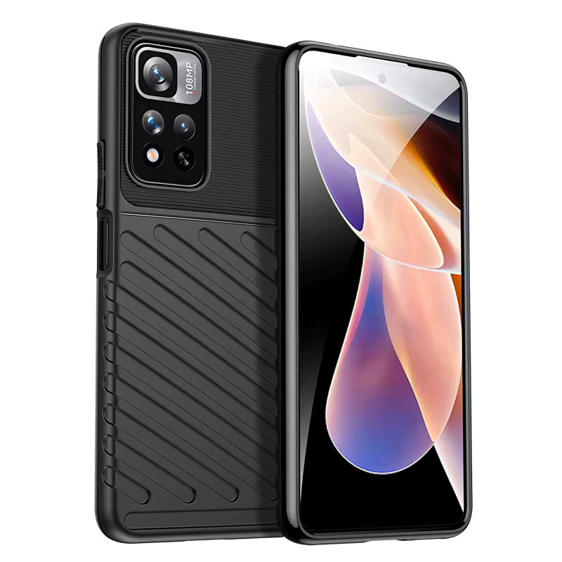 Stoßfeste Silikon-Handyhülle für Xiaomi Poco X4 NFC 5G und Xiaomi 11i Hypercharge in Schwarz - Bild 5