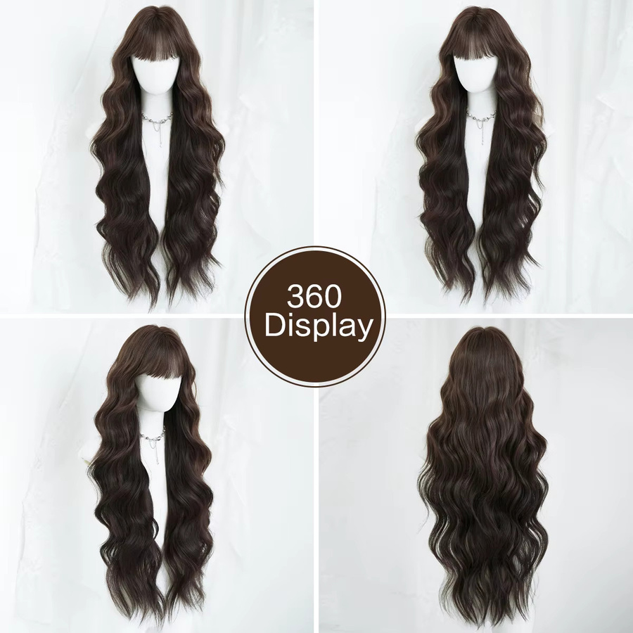 7JHH WIGS Perücke, Lange Wasserwellen, Mokkabraun, Damen - Bild 3