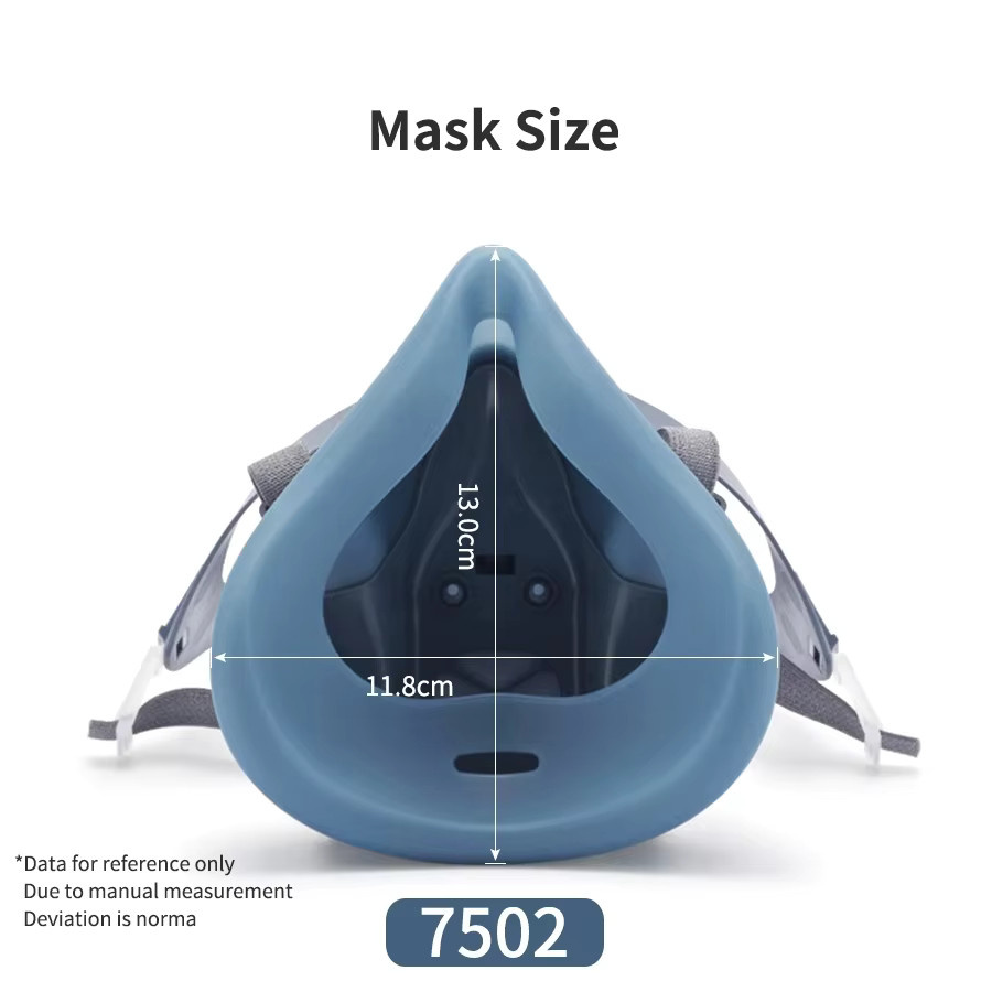Karocola 7502 Halbgesichtsmaske aus Silikon in Blau mit Cool-Flow-Ventil und Dualmodus-Atmungsschutz - Bild 2