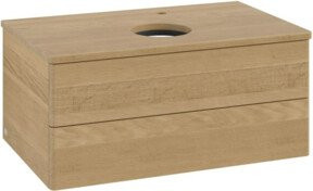 V&B Waschtischunterschrank Antao ohne Frontstruktur in Honig Eiche, B/T/H: 80 x 36 x 50 cm - Bild 1
