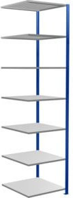 Schulte Anbauregal Steckregal MULTIplus150 mit 7 Fachböden und Kreuzstrebe, Farbe: Enzianblau/Verzinkt, B/T/H: 300 x 75 x 80 cm - Bild 1