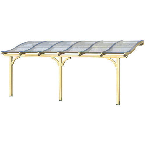 Skanholz Terrassenüberdachung Venezia aus Leimholz in Nussbaum Braun B/T/H: 648 x 239 cm mit Polycarbonat Dach - Bild 3