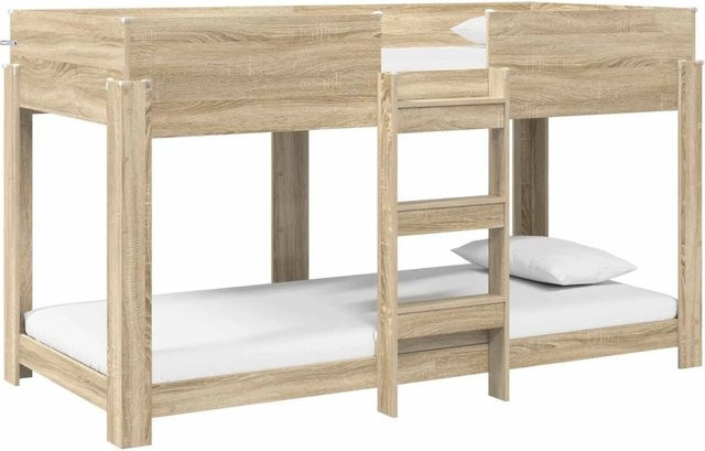vidaXL Etagenbett für Kinder in Sonoma-Eiche, modernes Design aus Holzwerkstoff, Braun, B/T/H: 100 x 200 x 171 cm - Bild 1