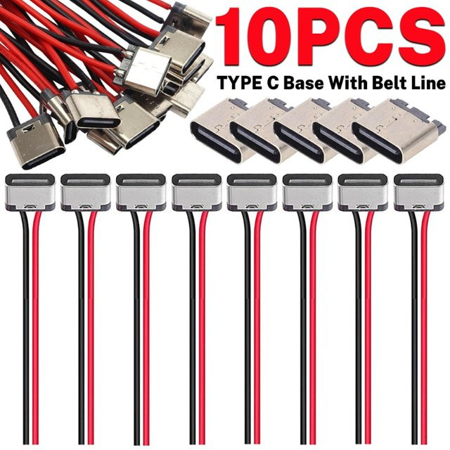 USB-C Ladebuchse Typ-C 2P zum Schweißen für DIY Schnellladung, Farbe: Silber - Bild 1