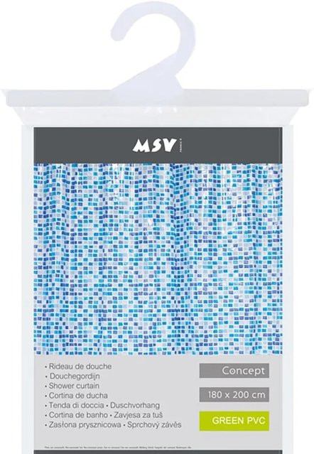 MSV Duschvorhang Concept Blau, wasserdicht und waschbar, B/H: 180 x 200 cm - Bild 1