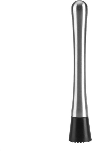TOMTOP JMS Cocktail Muddler aus Edelstahl mit ergonomischem Griff für Mojito und Obst, Silber/Schwarz - Bild 1