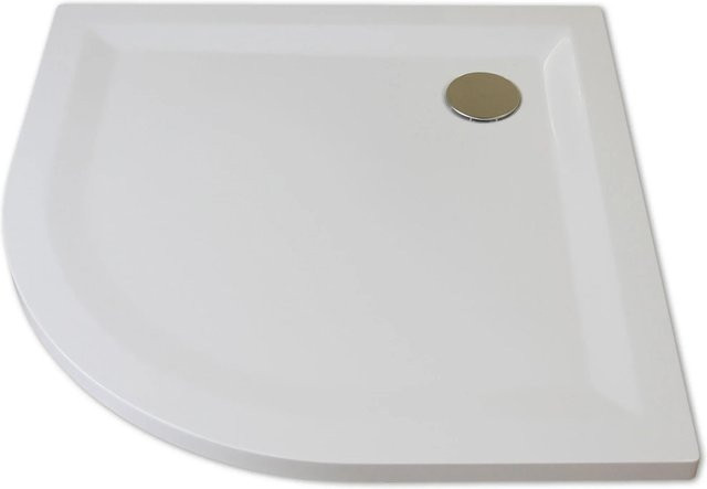 Breuer Duschwanne Flat Line Design Viertelkreis aus Mineralguss Weiß B/T: 90 x 90 cm - Bild 1