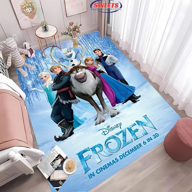 Disney Frozen Elsa Magischer Eis Teppich für das Kinderzimmer in Blau, B/T: 120 x 80 cm - Bild 1