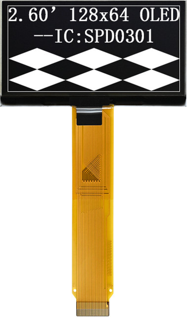 SUNMAXIC OLED-Display SPD0301 mit 2,6 Zoll, 128 x 64 Auflösung, weißes Licht, 22-polig, Schwarz und Weiß - Bild 1