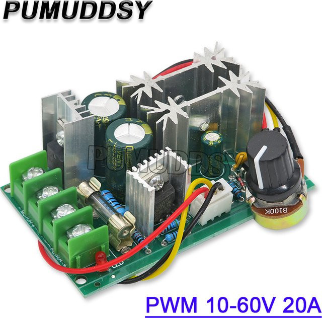 PUMUDDSY PWM Motordrehzahlregler DC 10–60 V Hochleistungs-Antriebsmodul 20 A - Bild 1