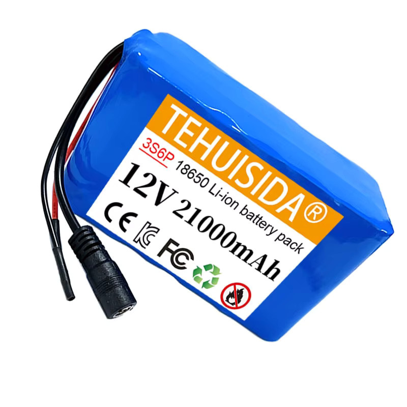 TEHUISIDA 12V 21000mAh 18650 Lithium-Ionen-Akku mit Smart-BMS und DC 12,6V 1A Ladegerät in Blau - Bild 2