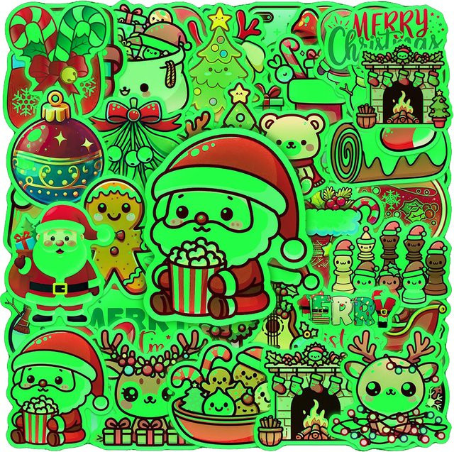 Charile Cartoon Neon Leuchtende Aufkleber, multicolour, 10-teiliges Set - Bild 1