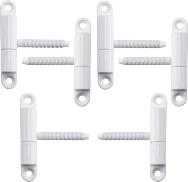 SO-TECH 6er Set Einbohrband aus Stahl mit Zapfen M8 x 50 mm, Farbe Weiß, B: 15 mm, H: 83 mm - Bild 1