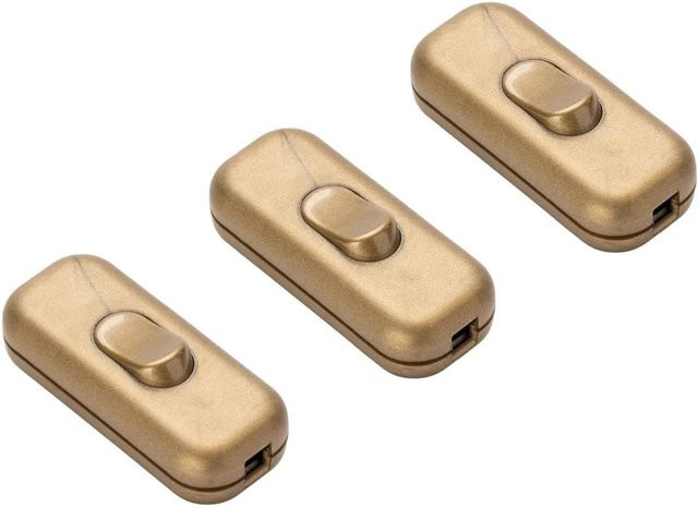 Orion Lightstyle Schnur Zwischenschalter 3-polig in Gold, 3 Stück - Bild 1