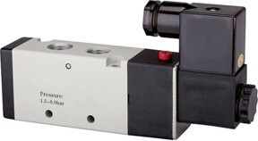 Riegler 5/2-Wegeventil elektropneumatisch 4V monostabil, G 3/8, 230 V, 50 Hz, Silber - Bild 1