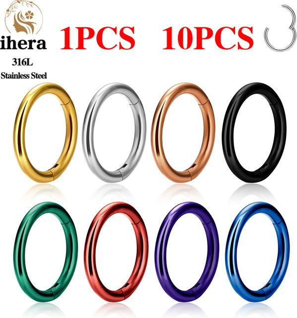 ihera Nasenring Edelstahl, Segment-Piercing, Unisex - Bild 1