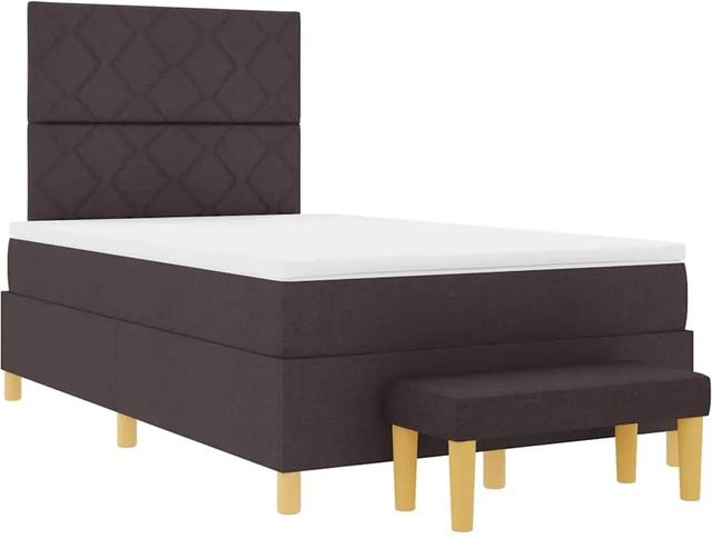 vidaXL Boxspringbett mit Matratze in Braun aus Stoff mit Schaumstofffüllung - Bild 1