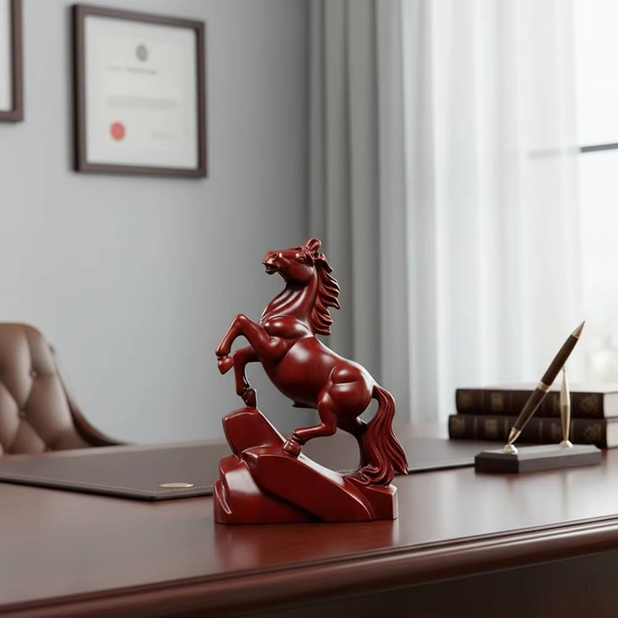 DOORSACCERY Pferd-Statue 2026 Sternzeichen als chinesische Neujahrsdekoration in Schwarz - Bild 4