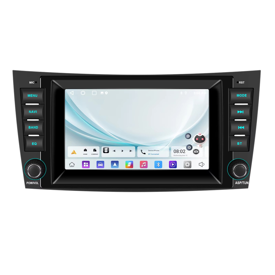 Podofo 7 Zoll CarPlay Android Radio für Benz E-Klasse W211 W219 2002-2009 mit GPS und Multimedia-Funktionen in Schwarz - Bild 6