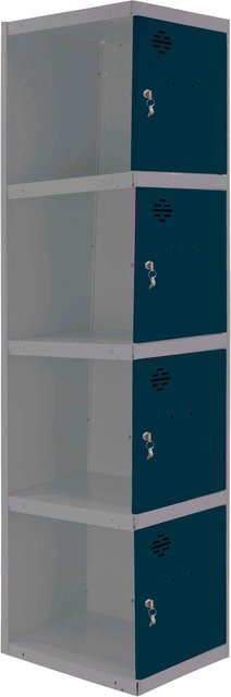 PROREGAL Spind AMEGO Anbaumodul mit 4 Abteilen und Schließfach, Farbe Grau-Anthrazit, H x B x T: 180 x 40 x 50 cm - Bild 1