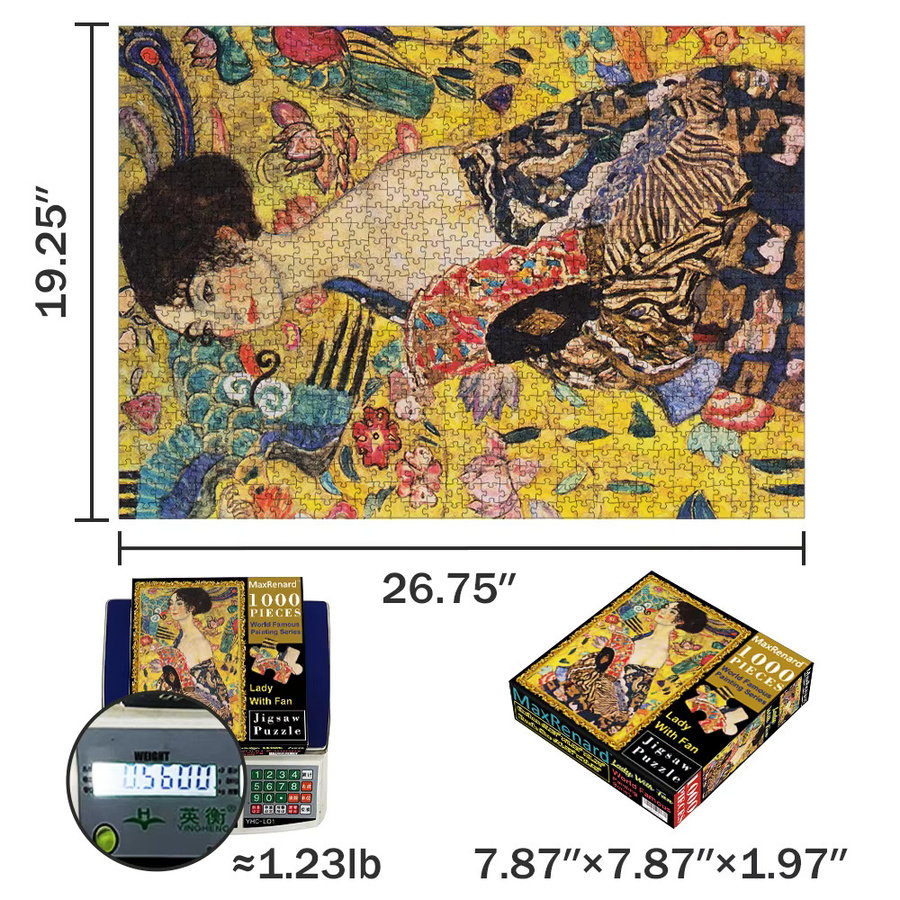 AZNM Puzzle Klimt Dame mit Fächer, 1000 Teile - Bild 2