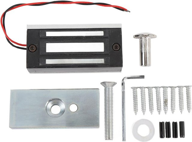OutsideWorld Elektromagnetisches Türschloss mit 60kg Haltekraft im NC-Modus aus Aluminium in Schwarz - Bild 1
